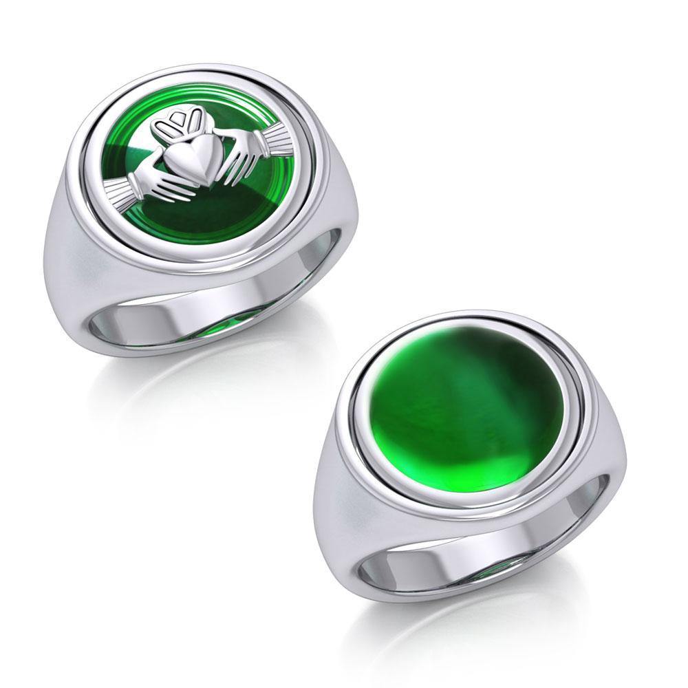 Irish Claddagh Flip Ring TRI157 - Jewelry