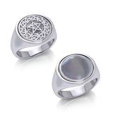 Silver Celtic Pentacle Flip Ring TRI161