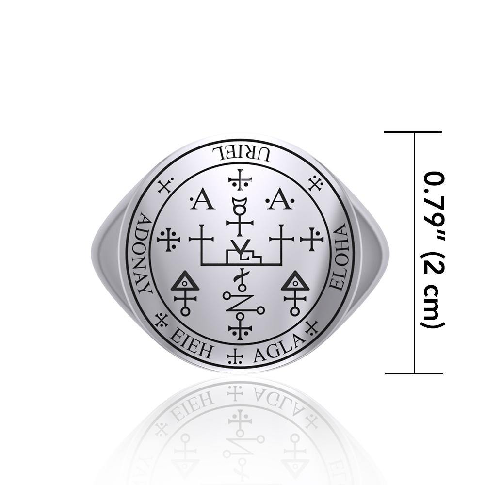 Sigil of the Archangel Uriel Sterling Silver Ring TRI1709 - Jewelry