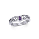 Filigree Millennium Sterling Silver Ring with Gemstone TRI1913