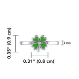 Lucky Four Leaf Clover Silver Ring with Enamel TRI1935 - Jewelry