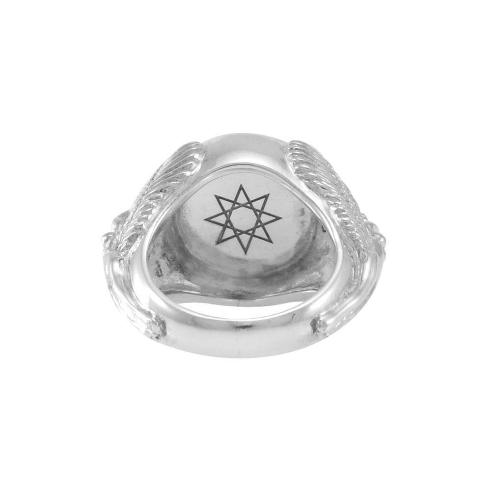Angel Talisman Occult Small Sterling Silver Ring TRI2155 - Jewelry