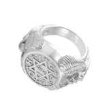 Angel Talisman Occult Small Sterling Silver Ring TRI2155 - Jewelry