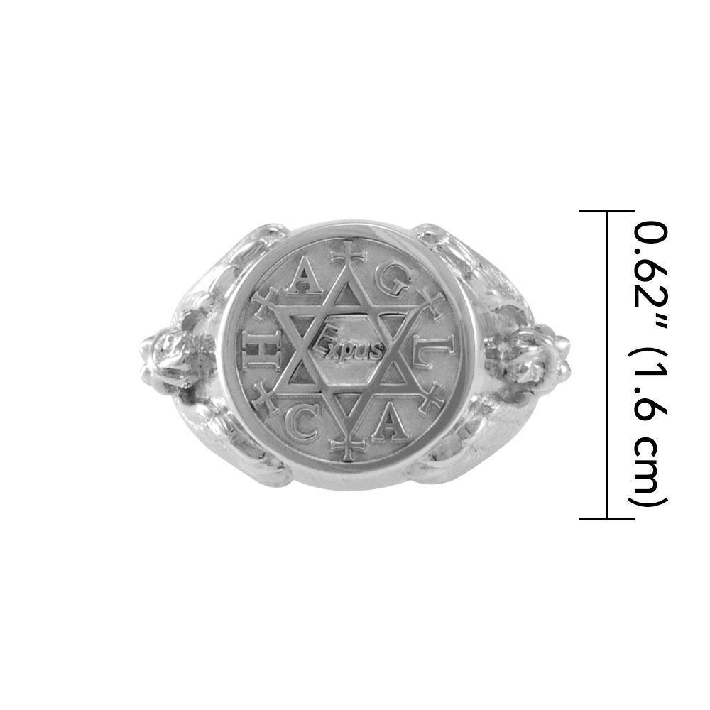 Angel Talisman Occult Small Sterling Silver Ring TRI2155 - Jewelry