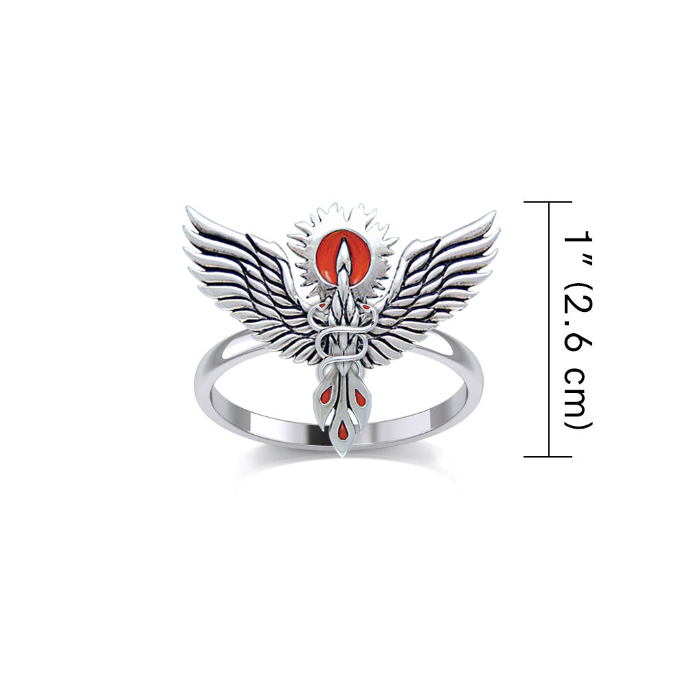 Mythical Phoenix Silver Ring with Enamel TRI2280