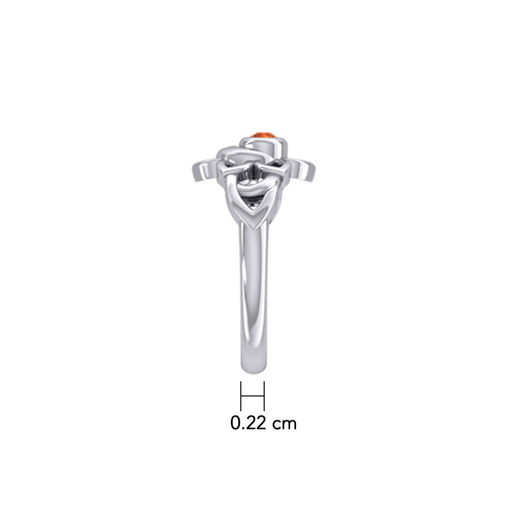 Svadhisthana Sacral Chakra with Celtic Designs Sterling Ring TRI2350