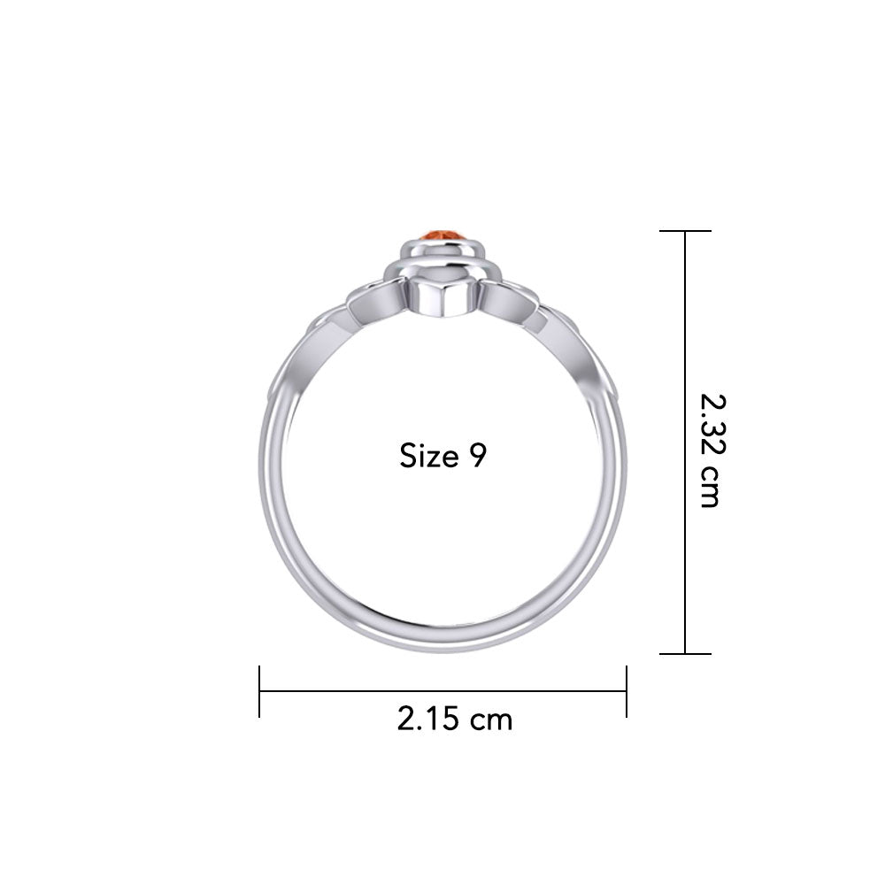 Svadhisthana Sacral Chakra with Celtic Designs Sterling Ring TRI2350