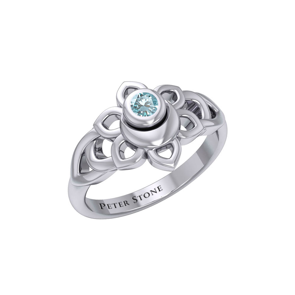 Svadhisthana Sacral Chakra with Celtic Designs Sterling Ring TRI2350