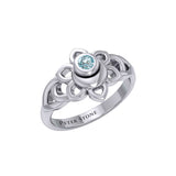 Svadhisthana Sacral Chakra with Celtic Designs Sterling Ring TRI2350