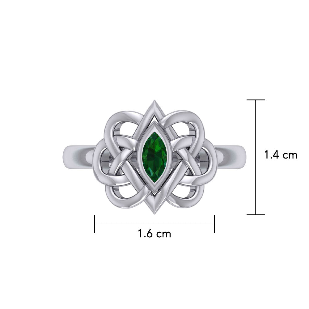 Celtic Double Heart And Infinity Ring With Gemstone TRI2388