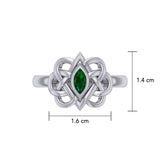 Celtic Double Heart And Infinity Ring With Gemstone TRI2388