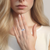 The Modern Zigzag Silver Band Ring with Square Gemstone NA Symbol TRI2438