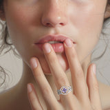 The Small Celtic Silver Ring with the NA Recovery Symbol Inlay Stone TRI2440