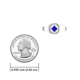 The Small Silver Ring with the NA Recovery Symbol Inlay Stone TRI2441