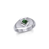 The Small Silver Ring with the NA Recovery Symbol Inlay Stone TRI2441