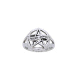 Witch Diva Pentacle Silver Ring TRI836