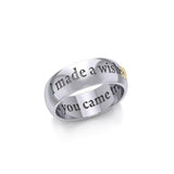 I made a wish and you came true Empower Word Silver and Gold Ring TRV3865