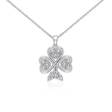 Silver Celtic Shamrock Pendant and Chain Set by Courtney Davis TSE768 - Jewelry