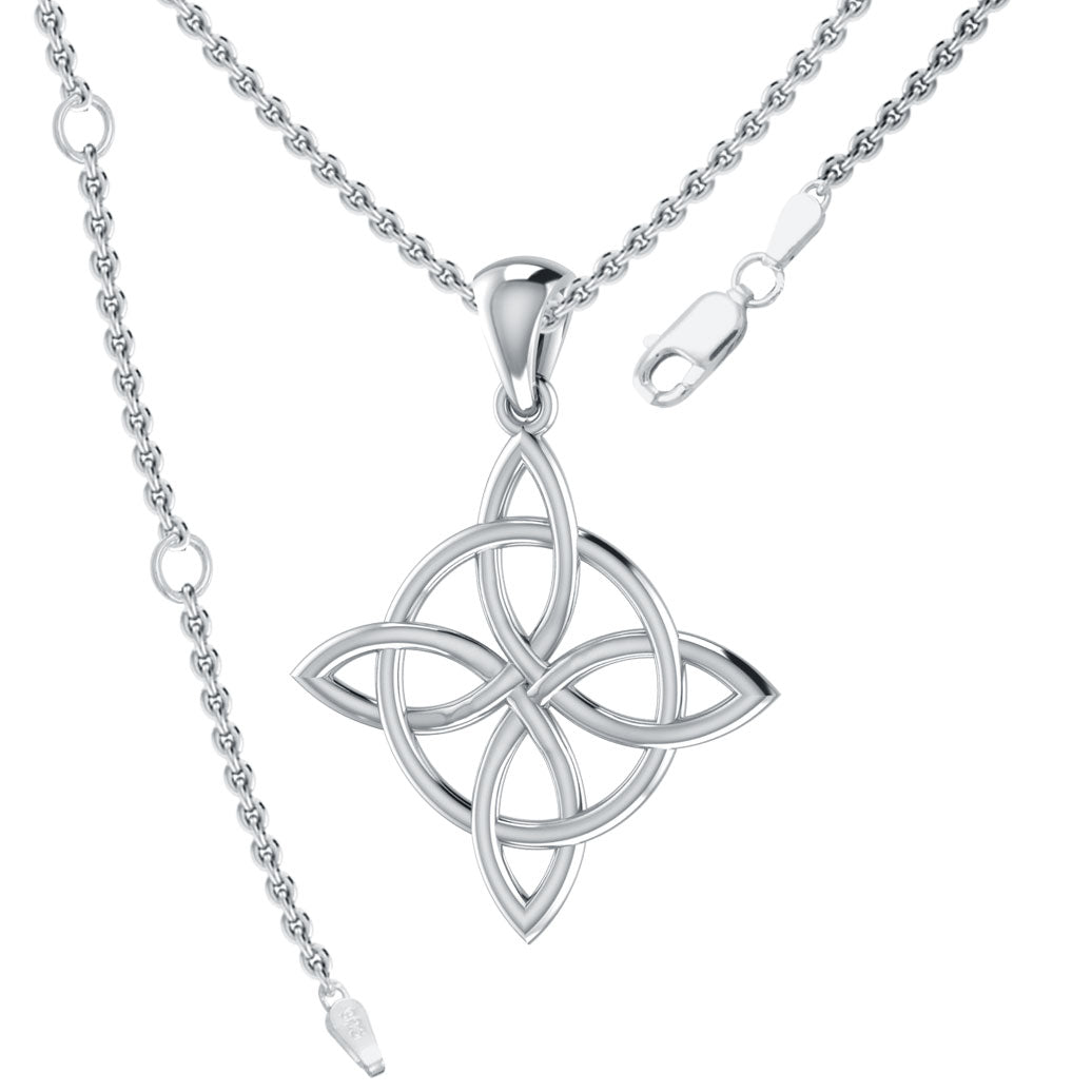 Celtic Four-Point Sterling Silver Pendant TP554