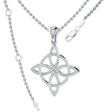 Celtic Four-Point Sterling Silver Pendant TP554