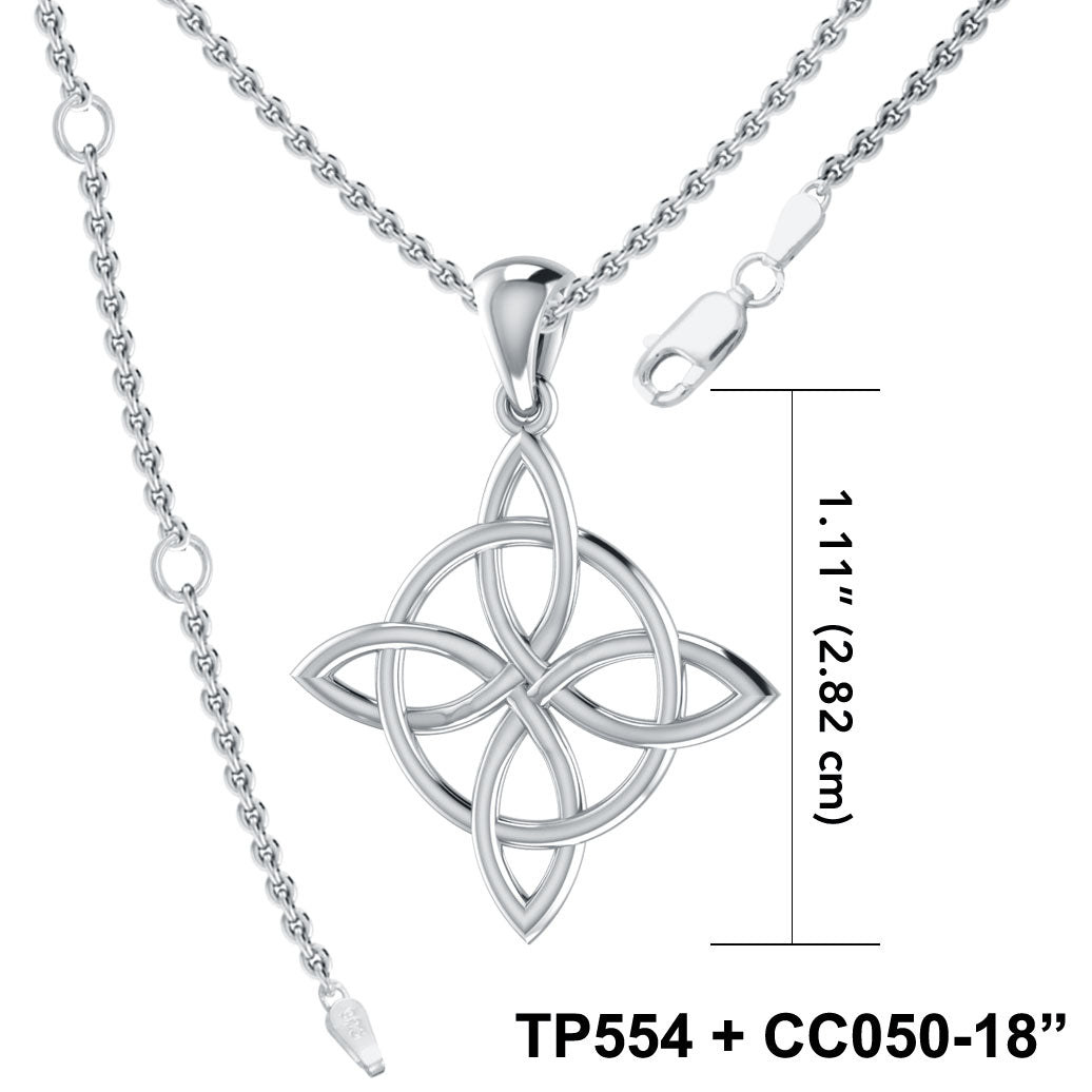 Celtic Four-Point Sterling Silver Pendant TP554