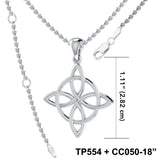 Celtic Four-Point Sterling Silver Pendant TP554