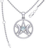 Triple Goddess Silver Pendant with Gemstone TPD5969