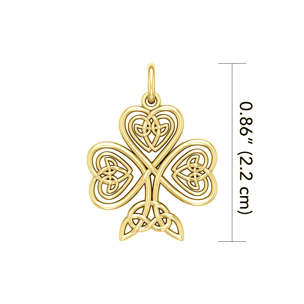 Celtic Knotwork Shamrock 14K Gold Vermeil Plate on Silver Charm by Courtney Davis VTC1083