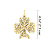 Celtic Knotwork Shamrock 14K Gold Vermeil Plate on Silver Charm by Courtney Davis VTC1083