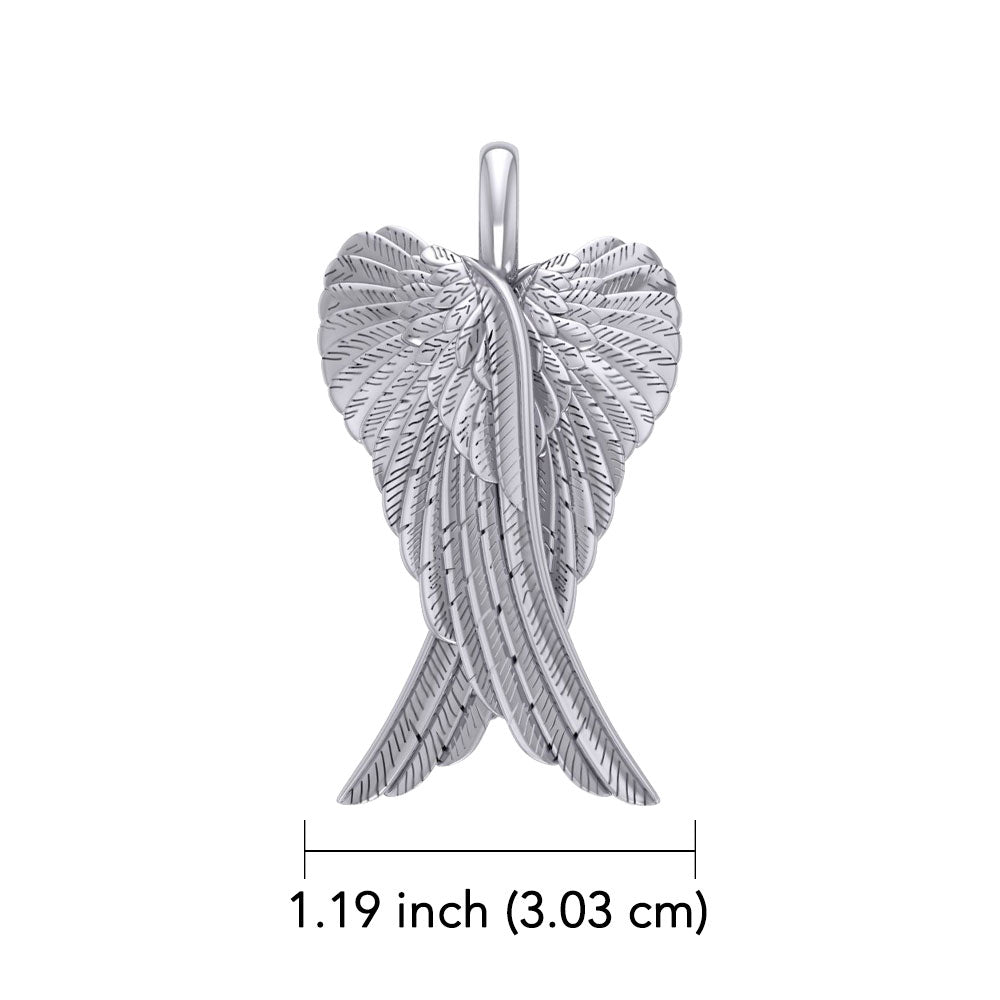 Angel Wings 14K White Gold Pendant WPD2933