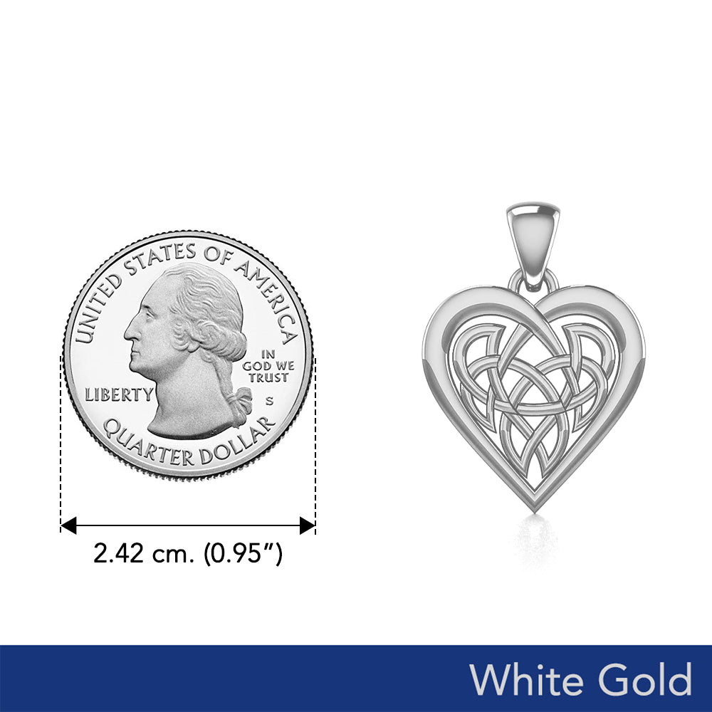 Celtic Knot Heart White Gold Pendant WPD3015