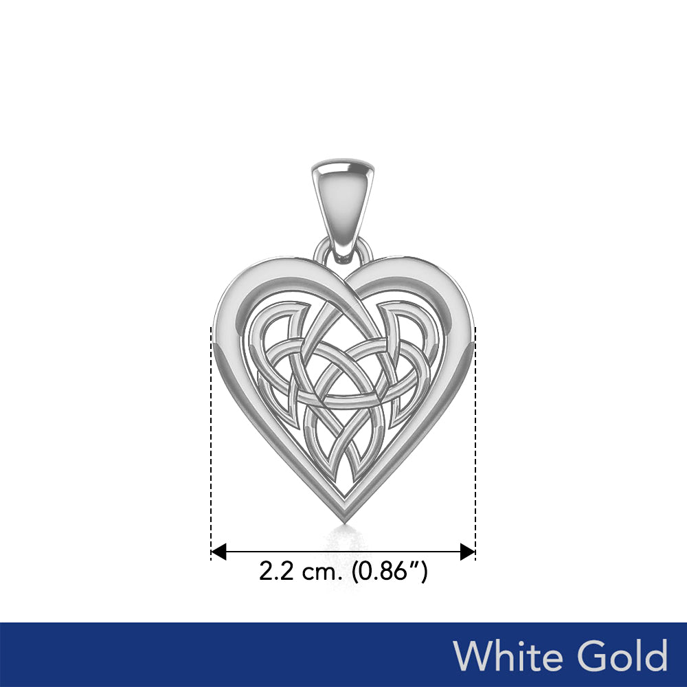 Celtic Knot Heart White Gold Pendant WPD3015