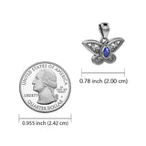 Life's colorful transformation ~ 14K White Gold Butterfly Pendant with Gemstone WPD3685