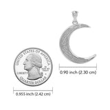 Celtic Crescent Moon 14K White Gold Pendant WPD4201