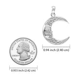 Celtic Moon God 14K White Gold Pendant WPD4327