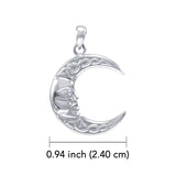 Celtic Moon God 14K White Gold Pendant WPD4327