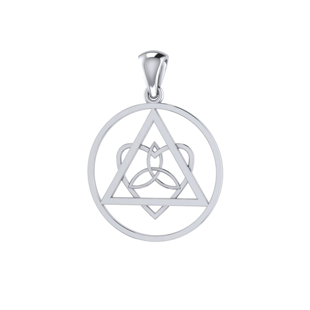 Life’s worth the healing and inspiration ~ Celtic AA Symbol 14K White Gold Pendant WPD518