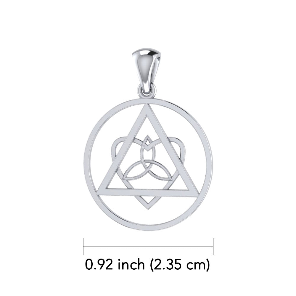 Life’s worth the healing and inspiration ~ Celtic AA Symbol 14K White Gold Pendant WPD518