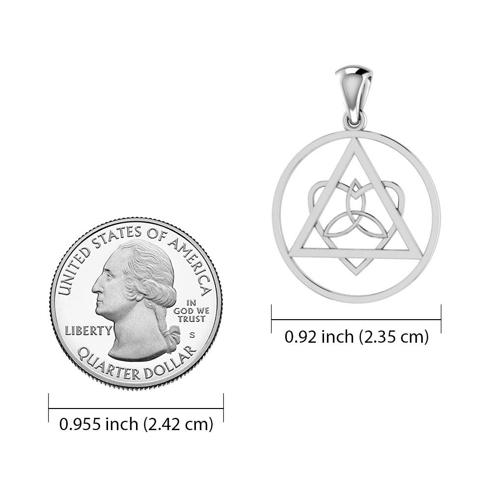 Life’s worth the healing and inspiration ~ Celtic AA Symbol 14K White Gold Pendant WPD518