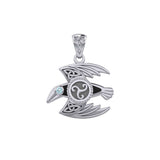 Behind the Mystery of the Mythical Raven 14K White Gold Pendant with Gemstone WPD5381