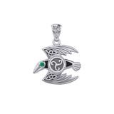 Behind the Mystery of the Mythical Raven 14K White Gold Pendant with Gemstone WPD5381