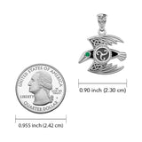 Behind the Mystery of the Mythical Raven 14K White Gold Pendant with Gemstone WPD5381