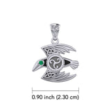 Behind the Mystery of the Mythical Raven 14K White Gold Pendant with Gemstone WPD5381