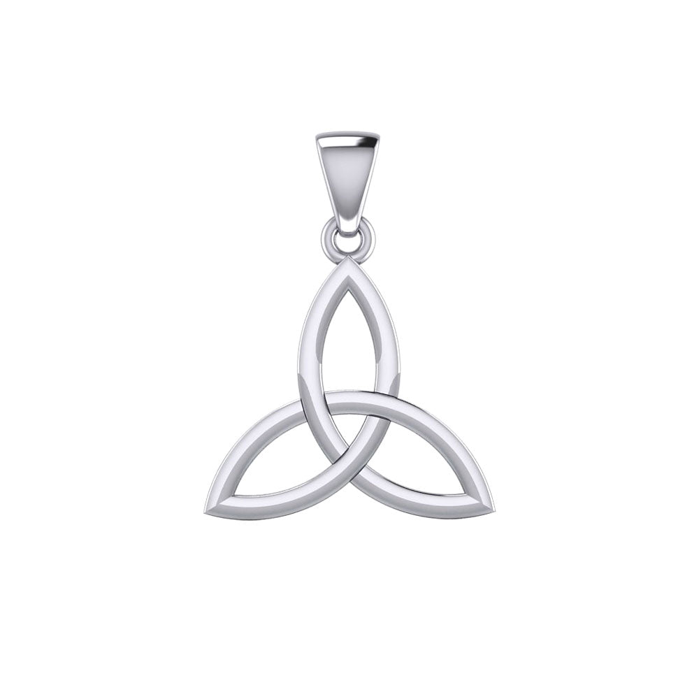 Celtic Trinity Knot 14K White Gold Pendant Small Size WPD5607