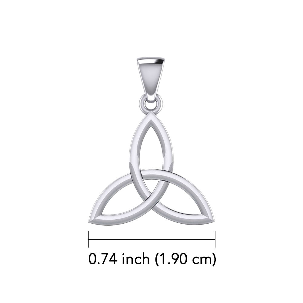 Celtic Trinity Knot 14K White Gold Pendant Small Size WPD5607