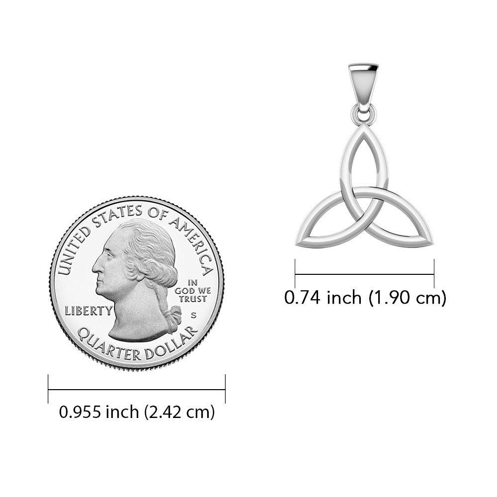 Celtic Trinity Knot 14K White Gold Pendant Small Size WPD5607