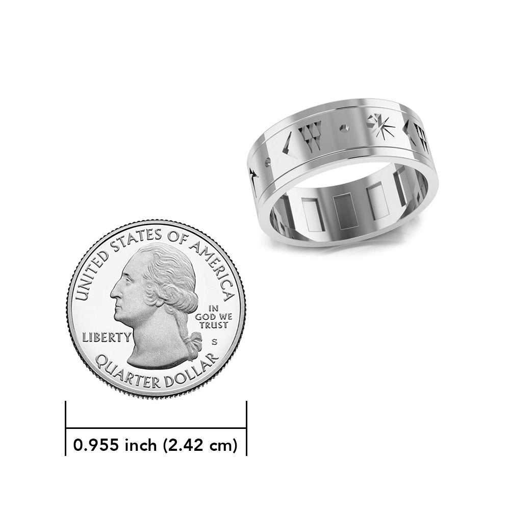 Steve Miller Inanna or Ishtar Goddess White Gold Spinner Ring WRI2159