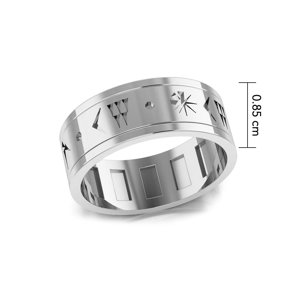 Steve Miller Inanna or Ishtar Goddess White Gold Spinner Ring WRI2159