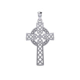Modern Celtic Cross 14K White Gold Pendant WTP1031