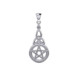 14K White Gold Pentagram Pentacle Pendant WTP1359